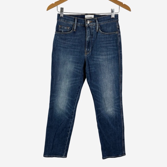 FRAME Jeans Size 25 Le Pixie Sylvie Slender Straight Denim Teigan Ave Wash - Picture 2 of 12